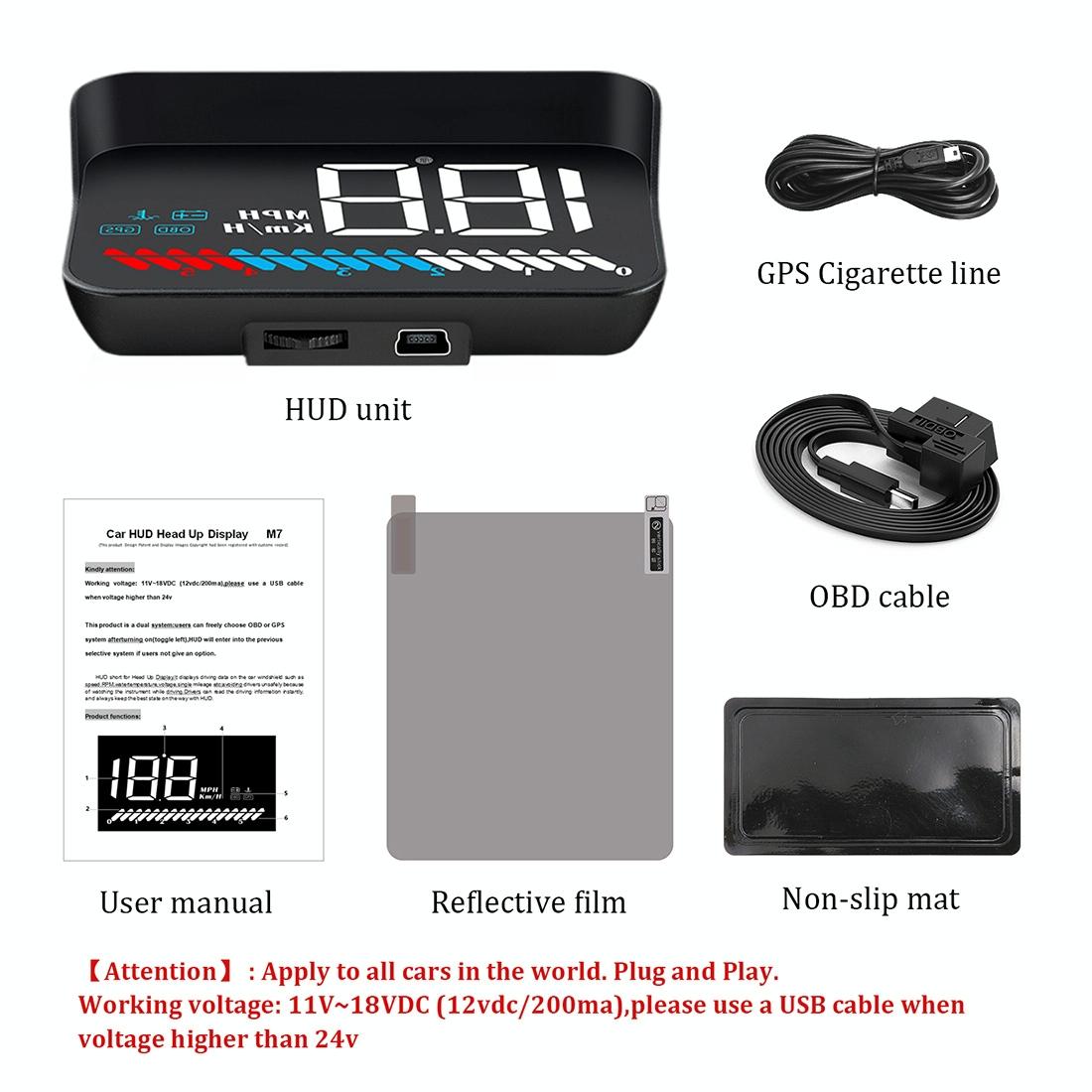 Universal Car Obd2 + Gps Hud 3.5 Inch Display Fuel Consumption