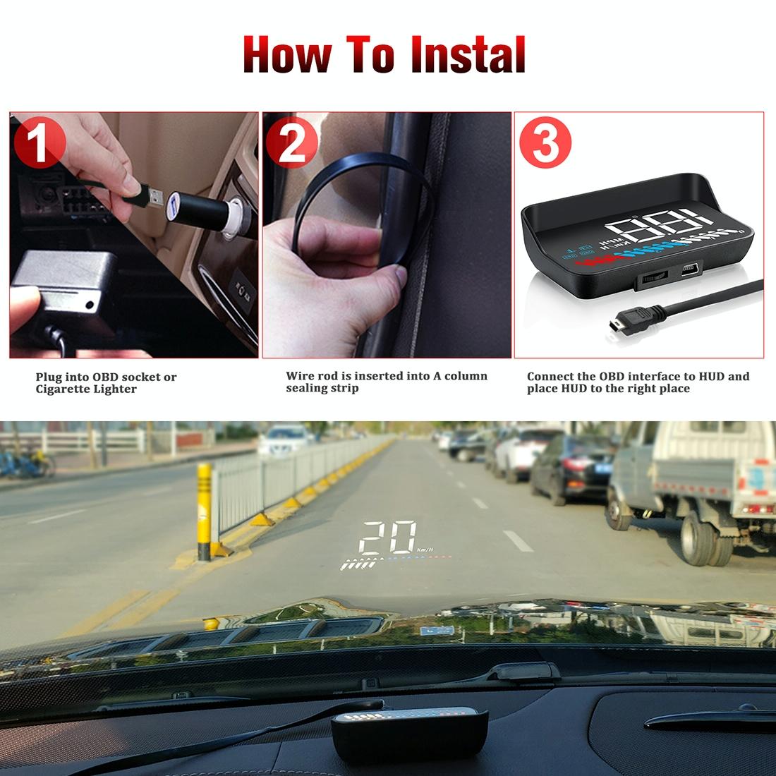 Universal Car Obd2 + Gps Hud 3.5 Inch Display Fuel Consumption