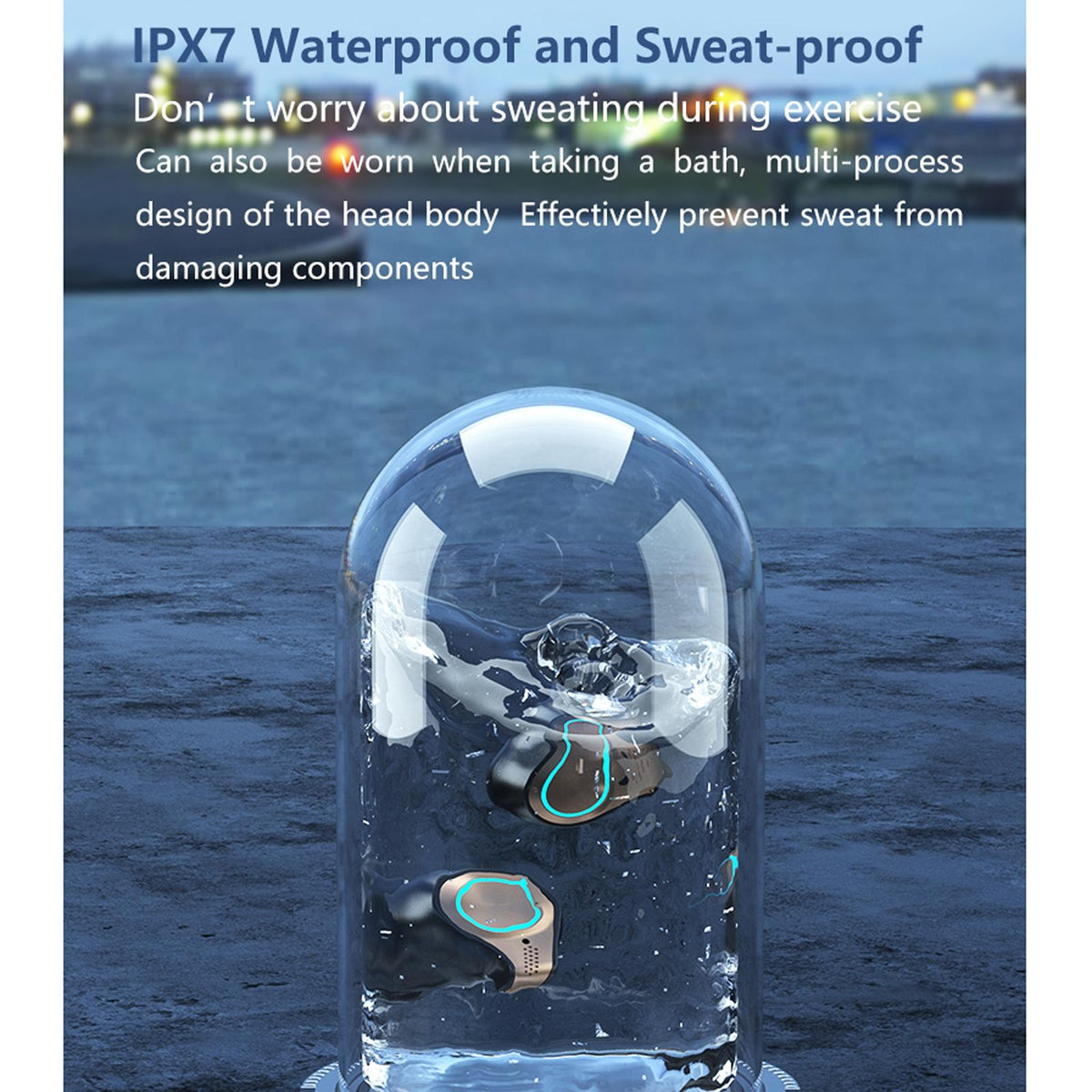 Waterproof Wireless Bluetooth 5.0 Earphones with Charging Box and Led Display