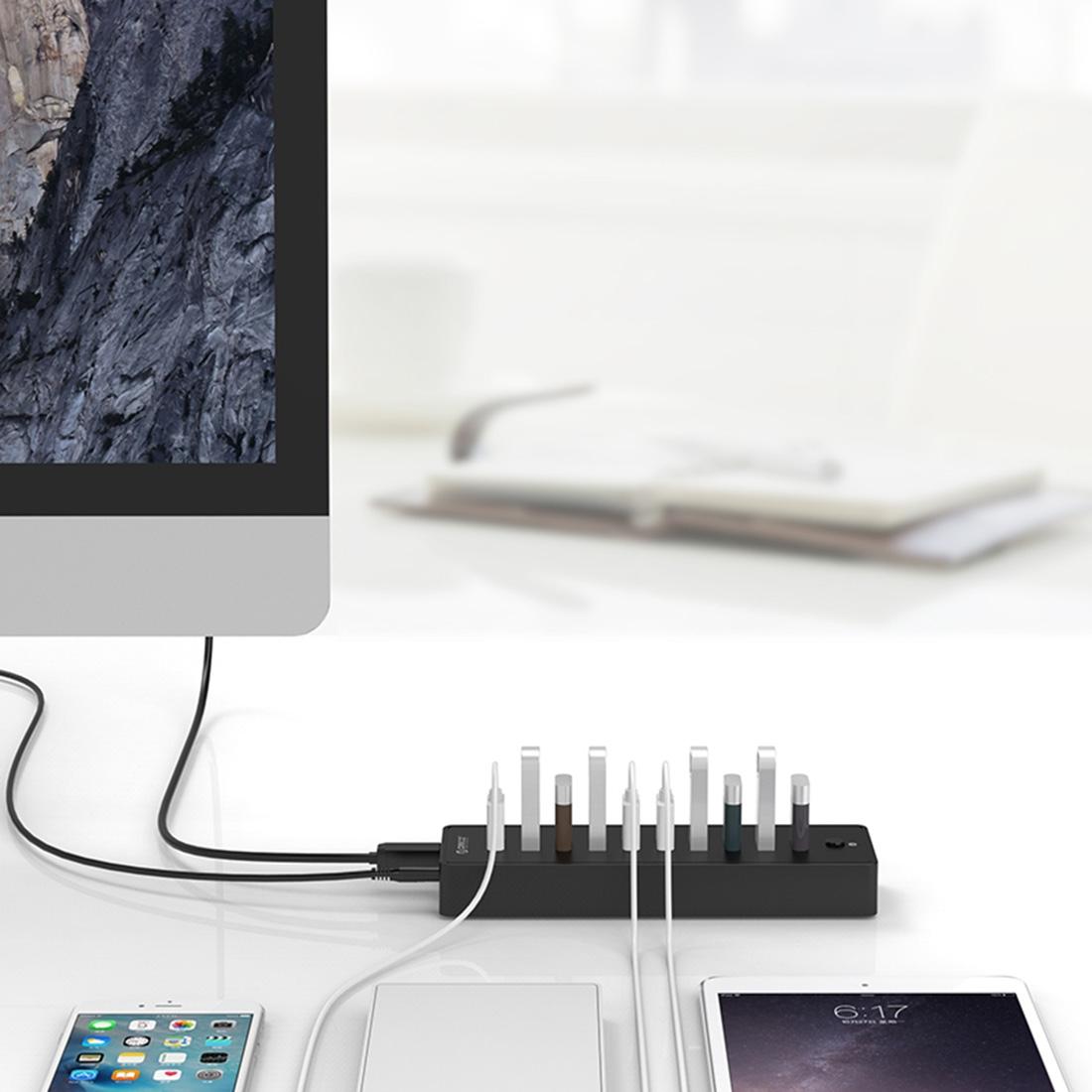 10-Port Usb 2.0 Hub With Led Indicator & 1M Cable