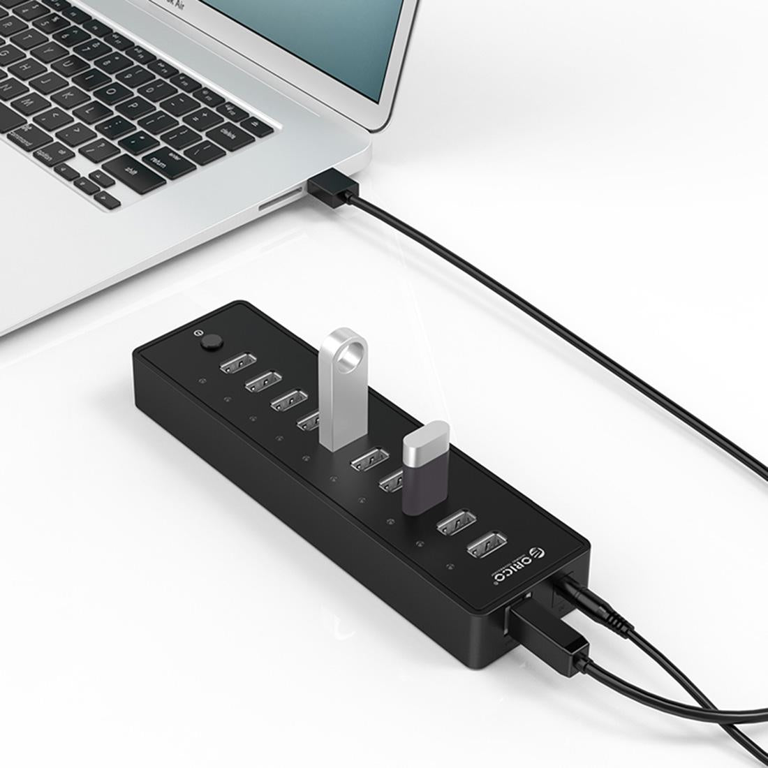 10-Port Usb 2.0 Hub With Led Indicator & 1M Cable