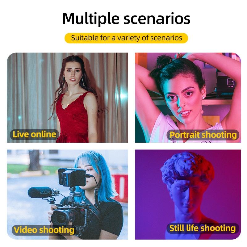 Retractable 10W Live Broadcast Light With 1.2M Bracket And 4 Colour Filters