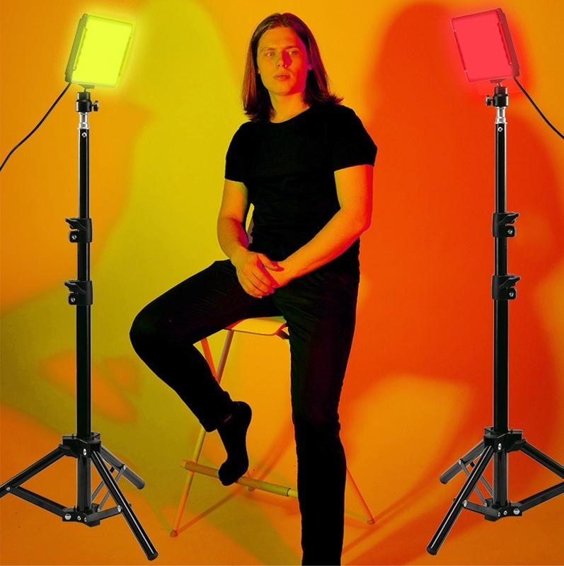 Retractable 10W Live Broadcast Light With 1.2M Bracket And 4 Colour Filters