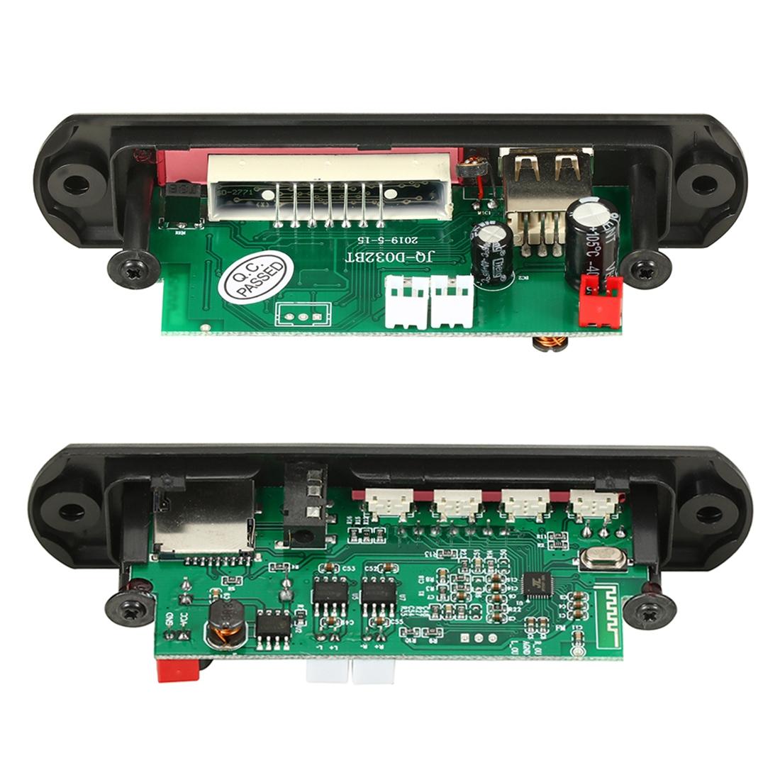 12V Car Mp3 Player Board With Fm Radio Bluetooth Recording Power Amp Remote - Usb / Tf / Aux