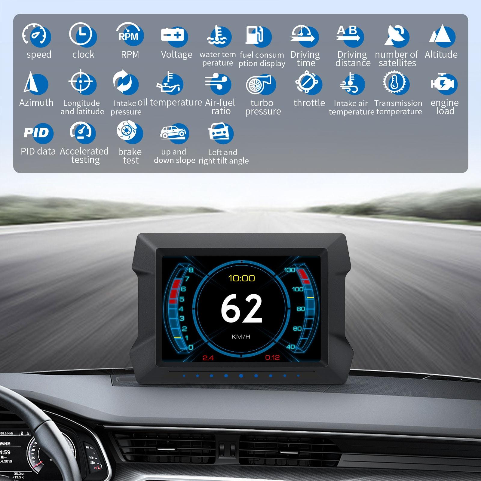 3.5 Inch Car Hud Gps Obd2 Dual System Projector
