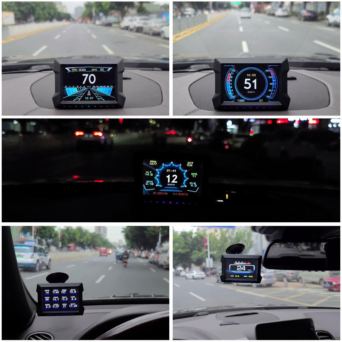 3.5 Inch Car Hud Gps Obd2 Dual System Projector
