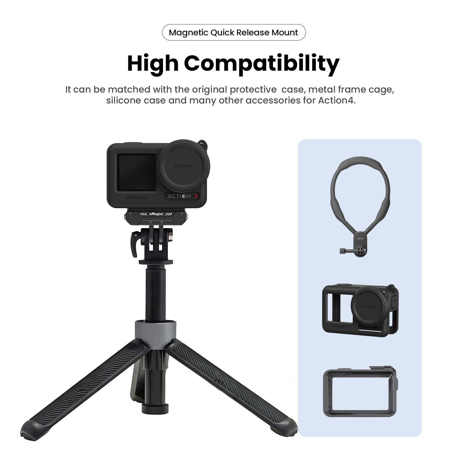 Quick Release Magnetic Camera Mount for Dji Action 4 / 3 - Amagisn