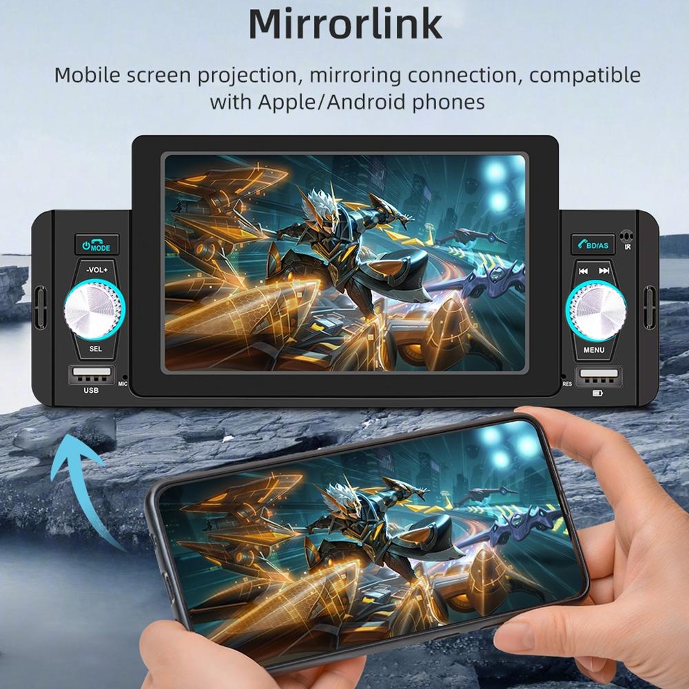 5 Inch Car Mp5 Inch Player W / Wireless Phone Mirror Link & Steering Wheel Control