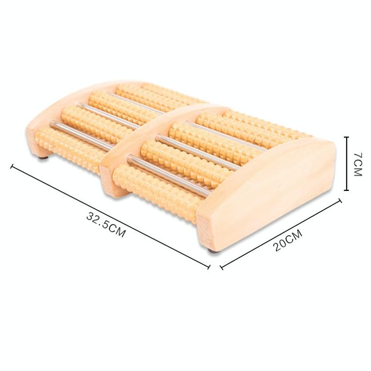 5-Row Solid Wood Foot Massager Non-Slip & Thickened