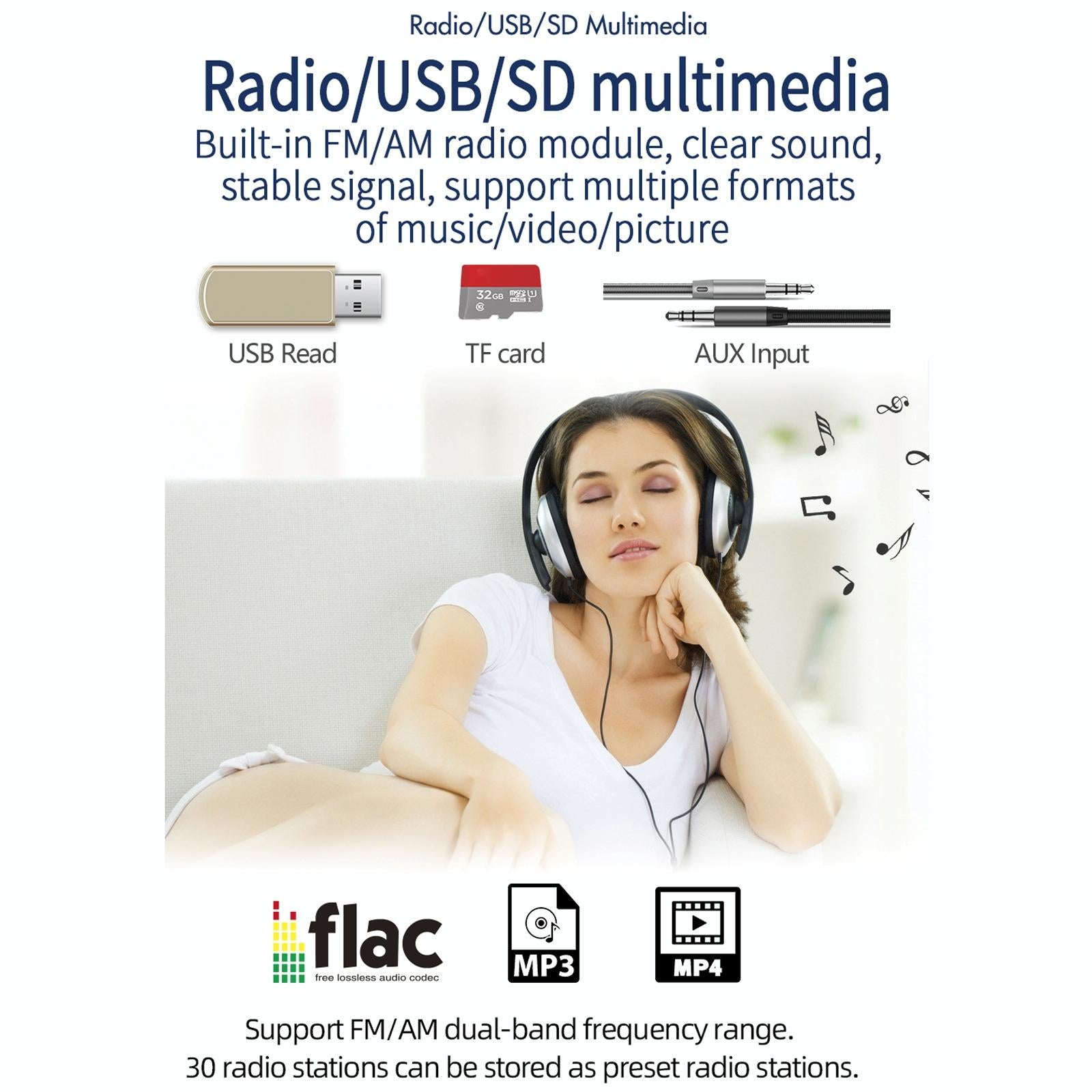 7 Inch Manually Retractable Car Mp5 Player With Mirror Link Fm Tf Card Usb Bluetooth Hands-Free Calling Reversing Trajectory & Cayplay