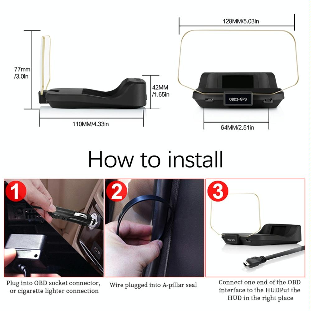 Gps Car Hud Display Water Temp Voltage Speed