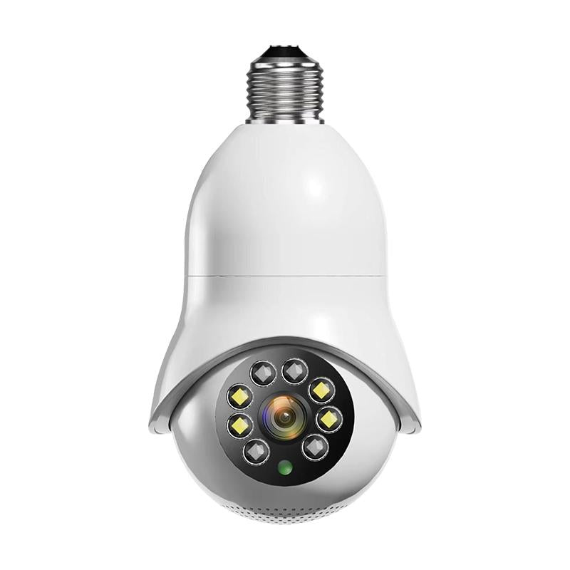 2.0Mp Wifi Light Bulb Camera With Motion Detection And Night Vision - Dual Light Source White