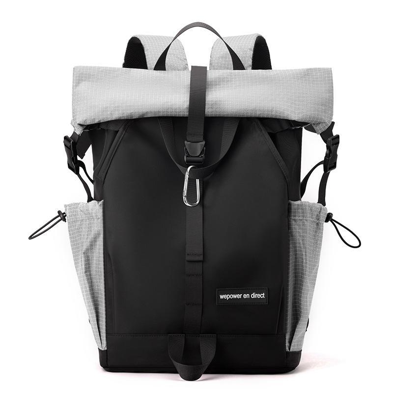 Large Capacity Contrast Backpack For Commuting - Black