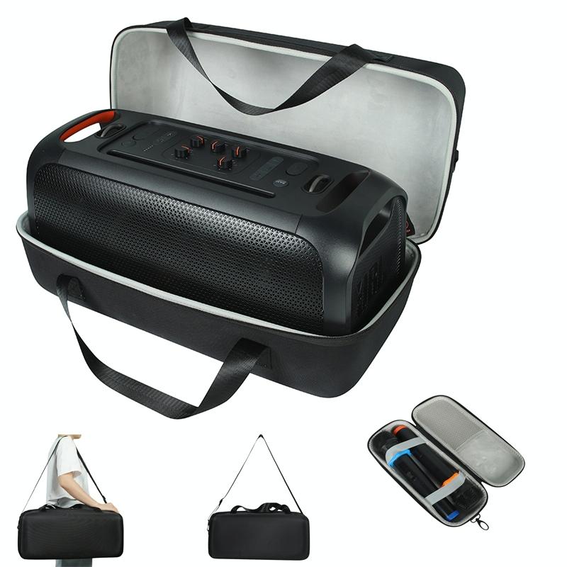 Jbl Partybox On-the-go Hard Eva Storage Bag with Microphone Bag - Shockproof - Black + Orange