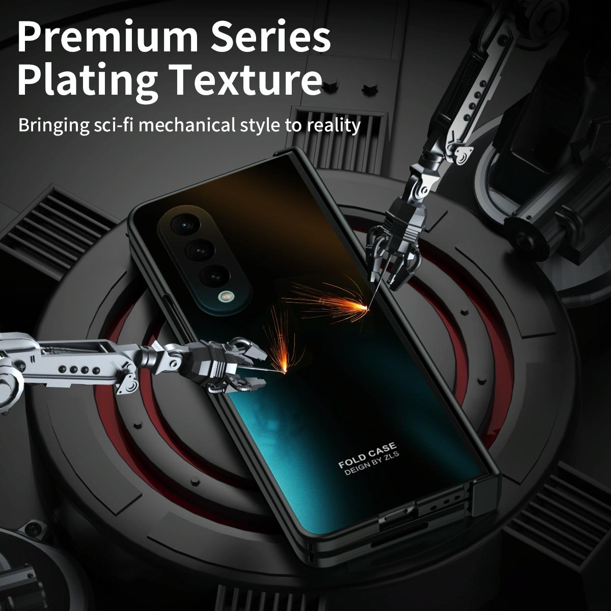 For Samsung Galaxy Z Fold4 5G Foldable Electroplated Case - Green