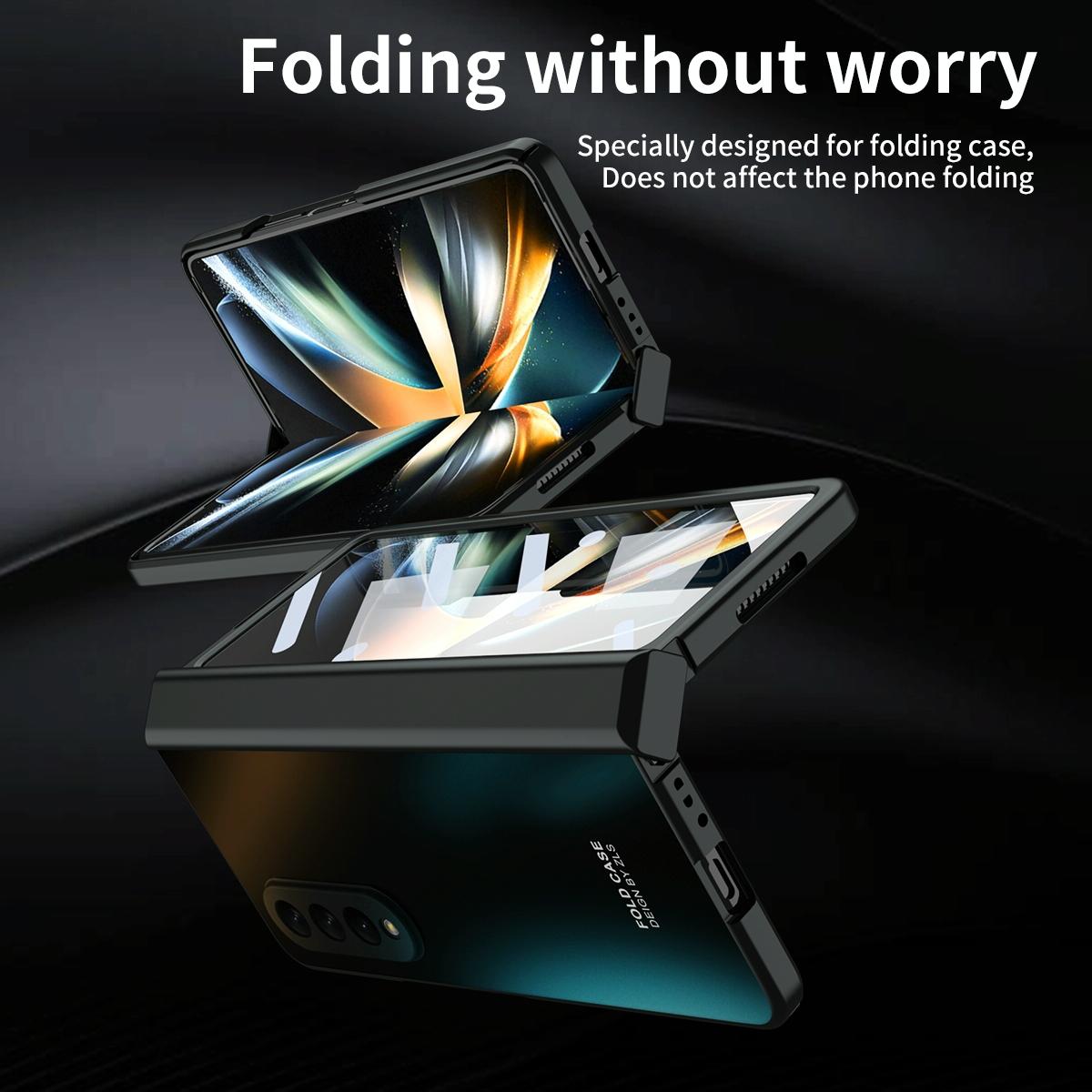 For Samsung Galaxy Z Fold4 5G Foldable Electroplated Case - Green