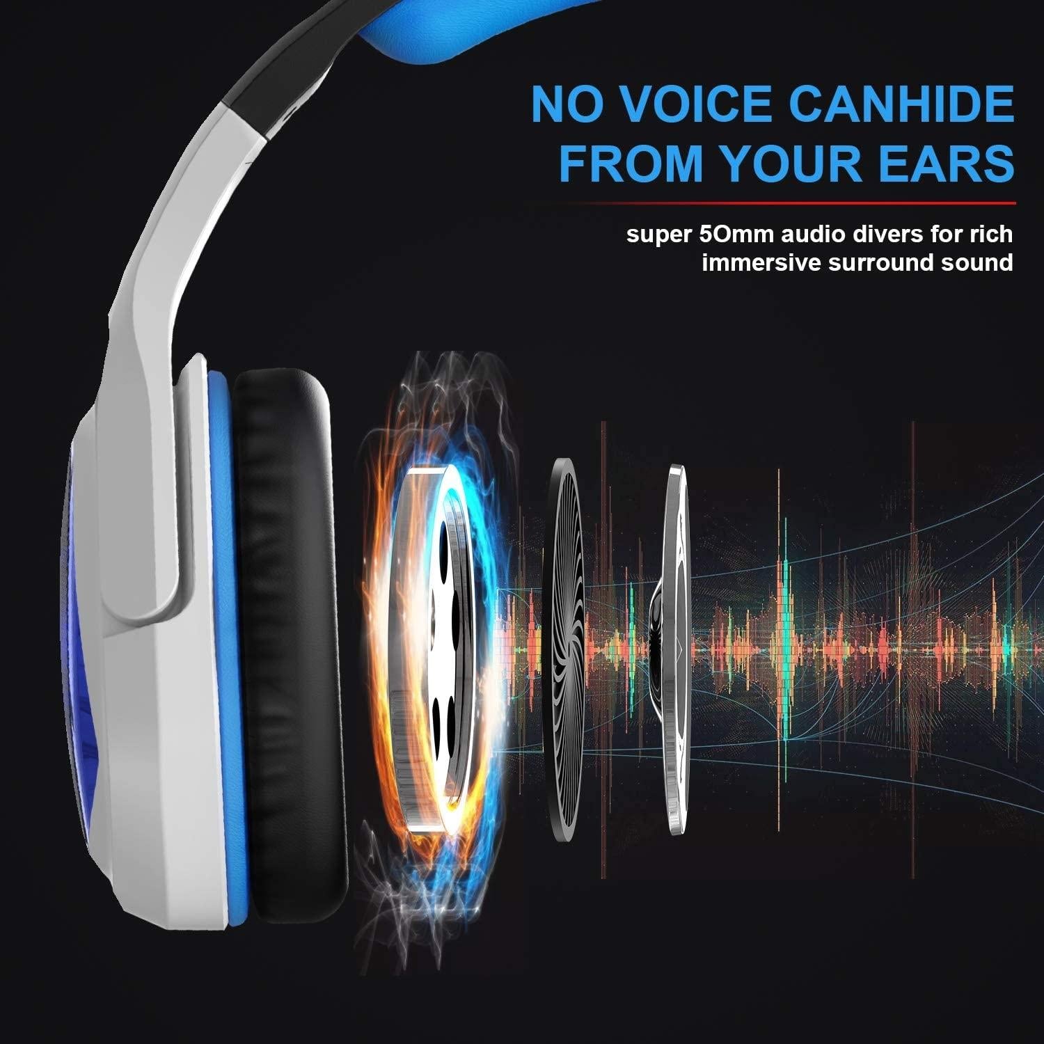 7.1 Channel Usb Gaming Headset With Mic Blue / White