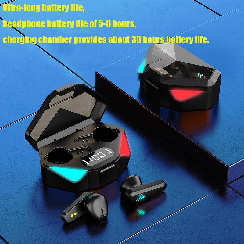 True Wireless Gaming Earbuds with Touch Control and Led Charging Case - White