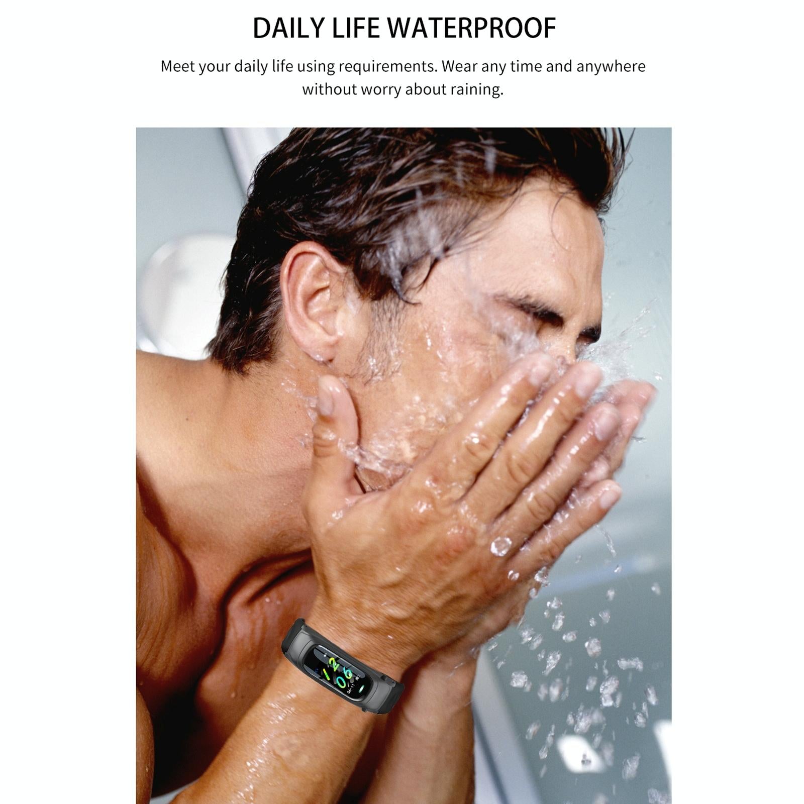 Smart Bracelet With Ai Voice Sleep & Heart Rate Monitoring Call Rejection - Black