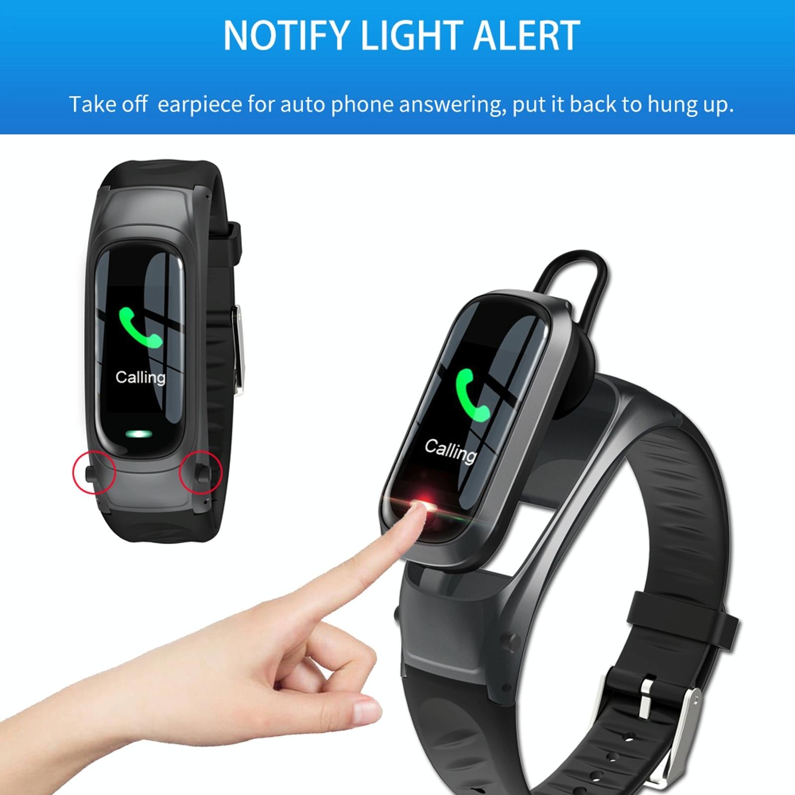 Smart Bracelet With Ai Voice Sleep & Heart Rate Monitoring Call Rejection - Black