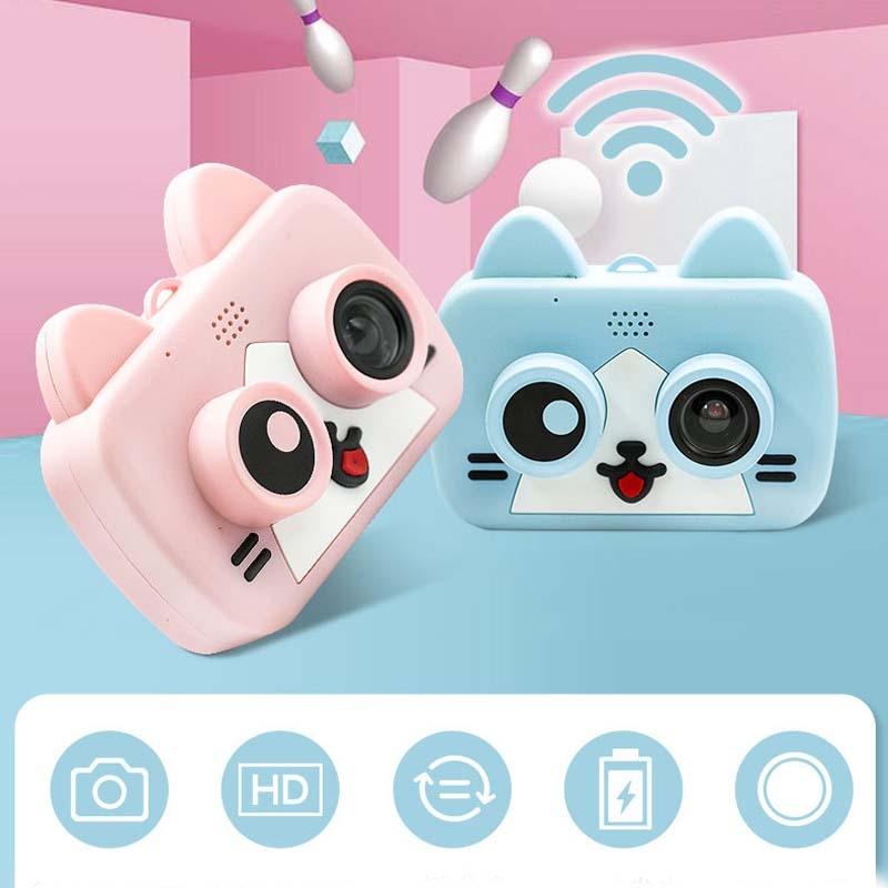 2.0 Hd Screen Wifi Children's Digital Camera with 12mp Cartoon Design and Fun Photography - 2 Screen Wifi Cartoon Design Fun Photography - Pink