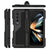 For Samsung Galaxy Z Fold4 5G Waterproof Metal Phone Case With Folding Holder - Black