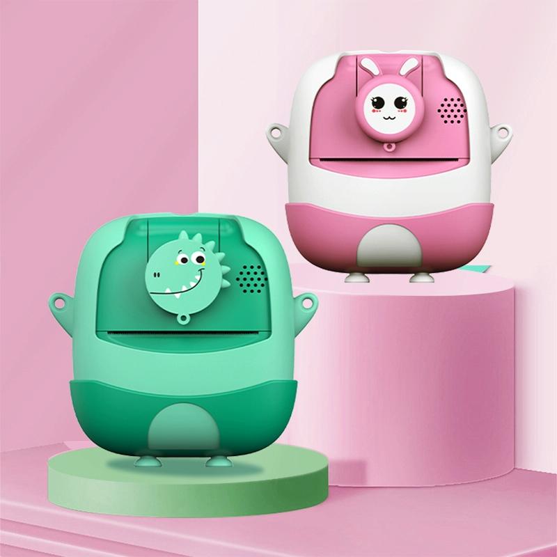 720P Hd Reversible Mini Digital Camera For Children - Cartoon Print - Pink