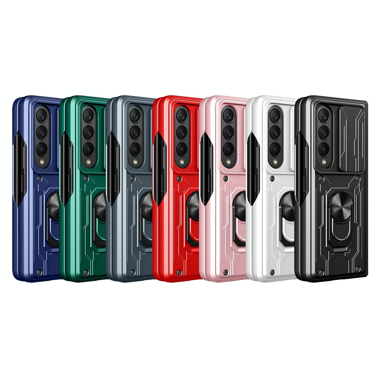 For Samsung Galaxy z Fold4 5G Protective Sliding Camshield Phone Case - Black