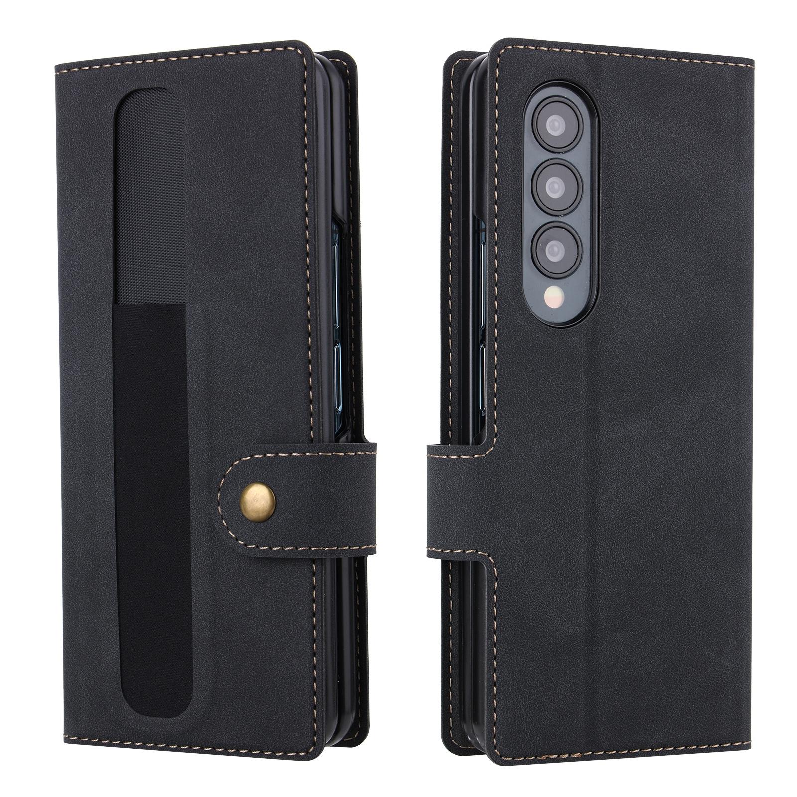 For Samsung Galaxy z Fold4 5G Vili Pr Series Flip Leather Case - Black