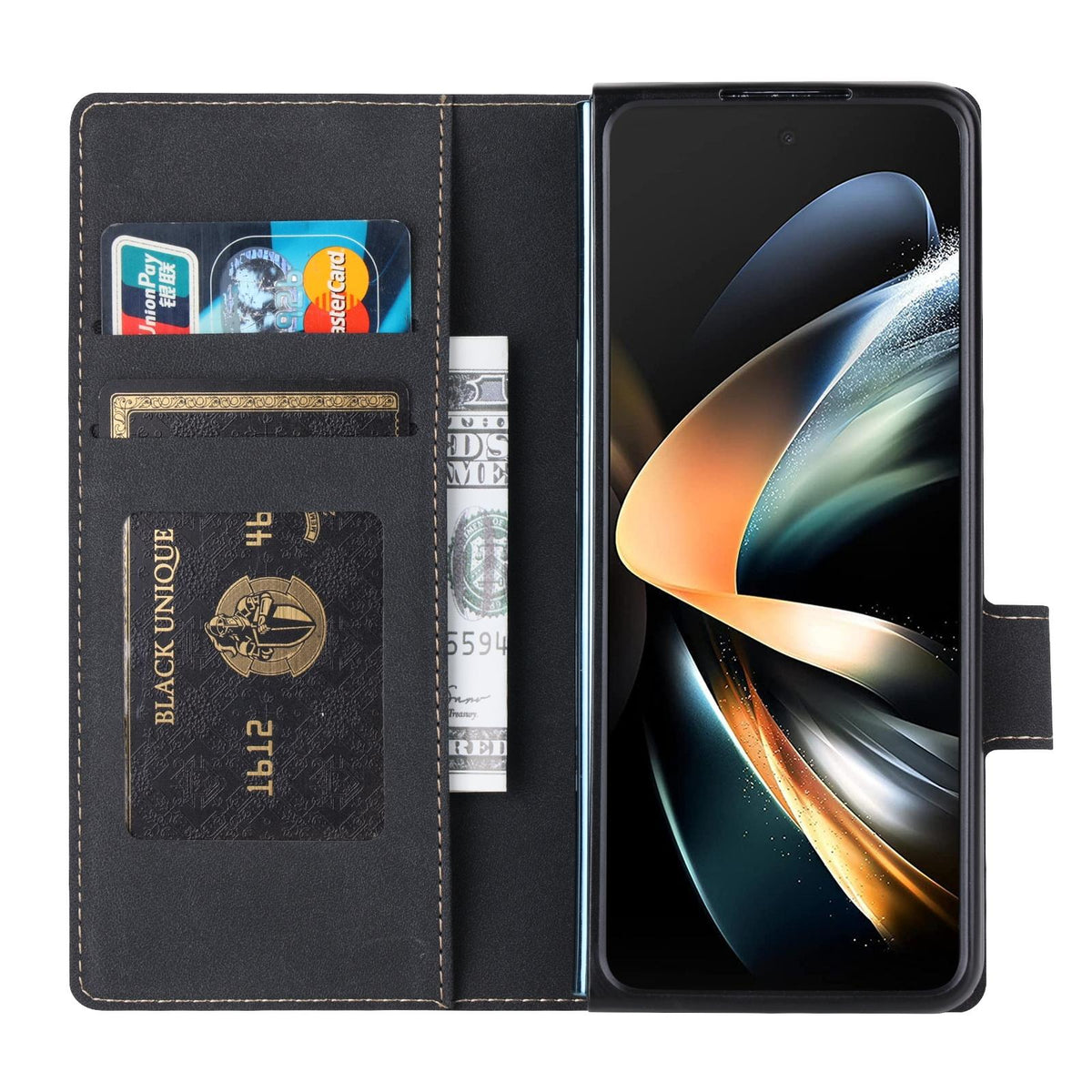 For Samsung Galaxy z Fold4 5G Vili Pr Series Flip Leather Case - Black