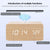 5W Wooden Wireless Charger With Led Mirror Display And Sub Alarm Clock - Bamboo