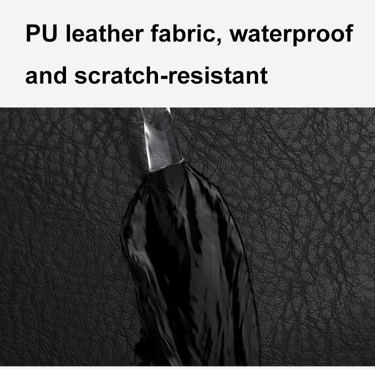 Large Capacity Pu Leather Laptop Backpack For Travel & School - Black