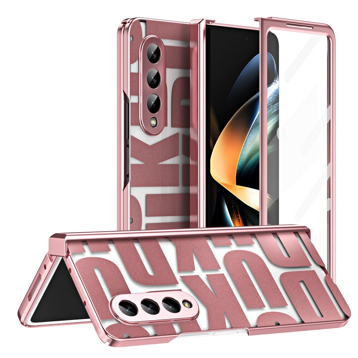 Foldable Electroplated Phone Case For Samsung Galaxy Z Fold 4 5G With Hinge