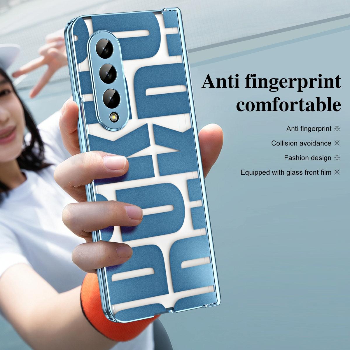 Foldable Electroplated Phone Case For Samsung Galaxy Z Fold 4 5G With Hinge