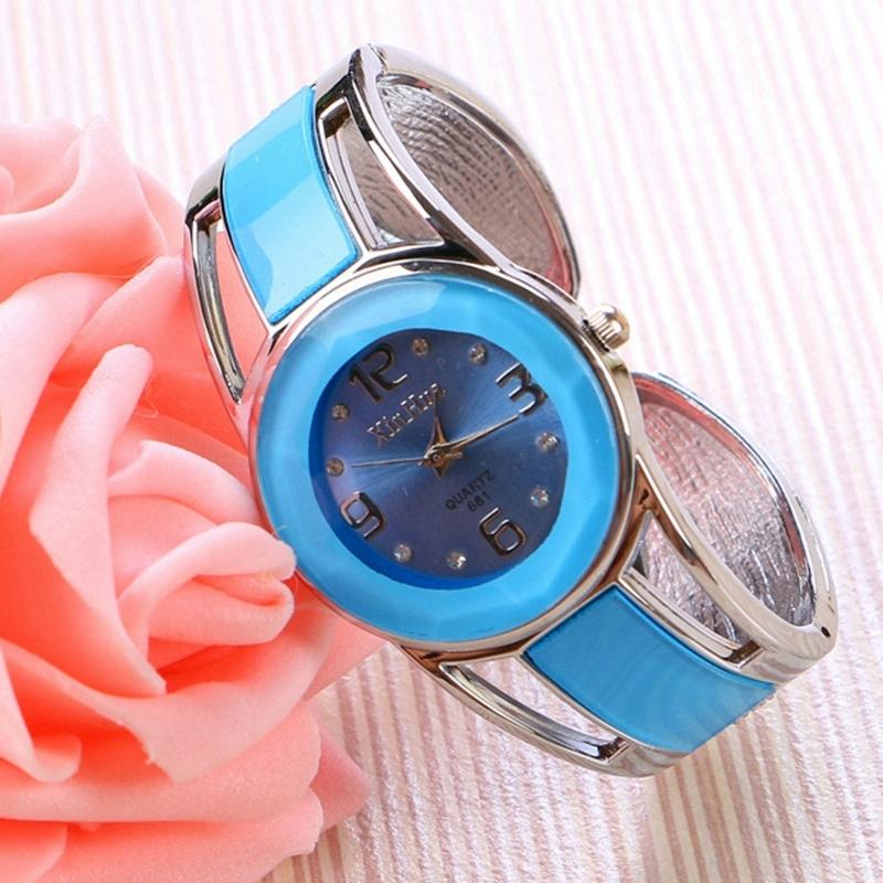 Stainless Steel Diamond Bracelet Watch for Women - Hollow Mirror Surface - Black