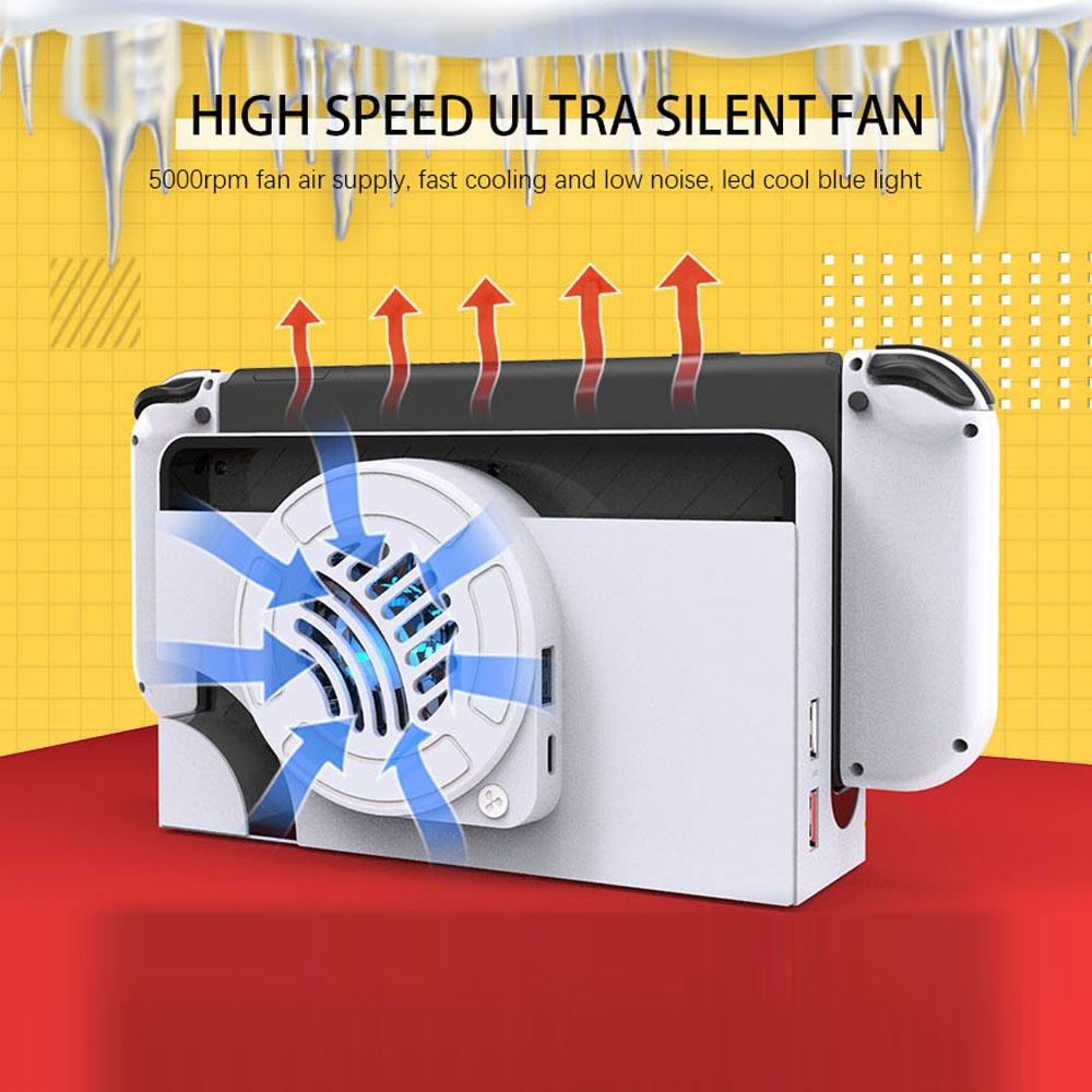Oled Cooling Fan with Storage Base for Switch