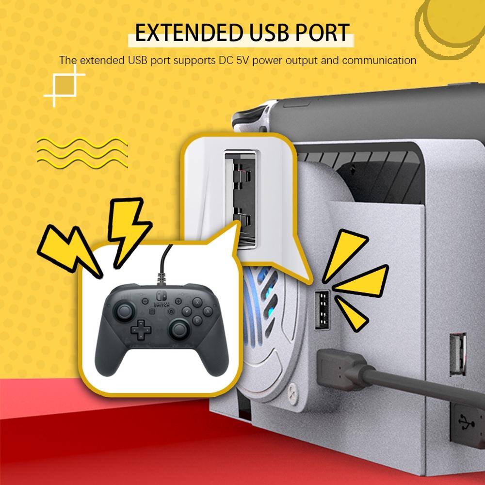 Oled Cooling Fan with Storage Base for Switch