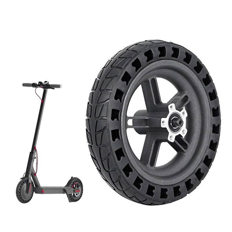 Shock-absorbing Honeycomb Tire for Xiaomi M365 Electric Scooter with 8.5 Rear Wheel - Black Hub
