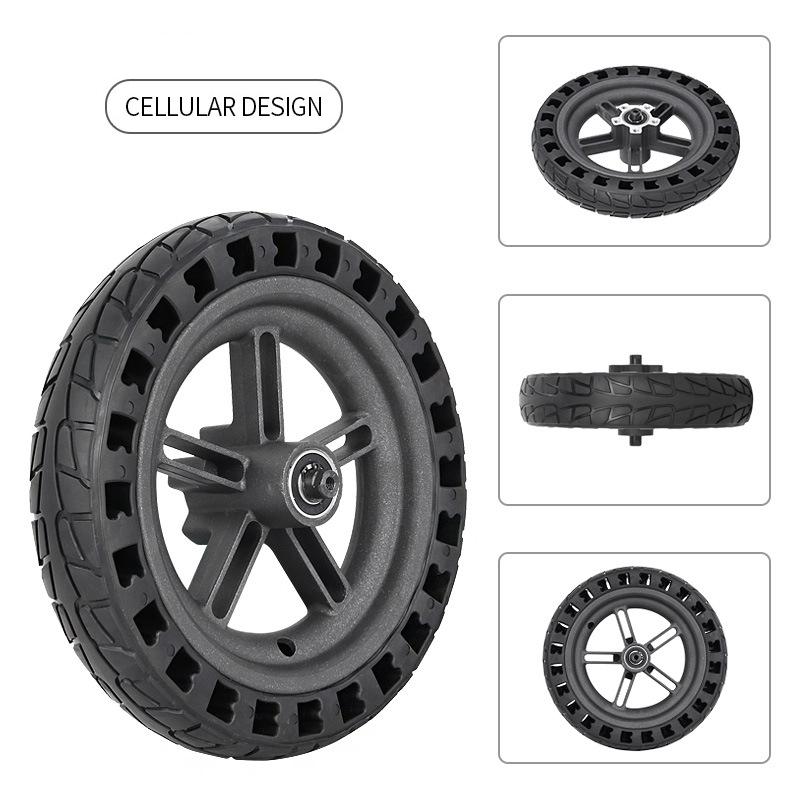 Shock-absorbing Honeycomb Tire for Xiaomi M365 Electric Scooter with 8.5 Rear Wheel - Black Hub