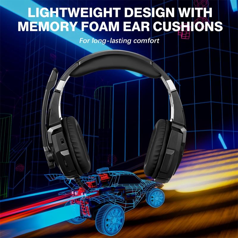 Pro Gaming Headset With Mic 2.1M Cable - Black