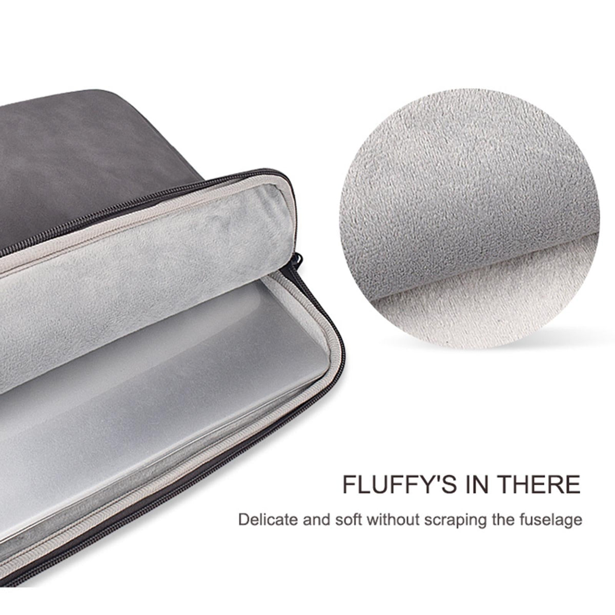 13.3 Inch Sheepskin Notebook Inner Bag - Natural - Deep Space Gray