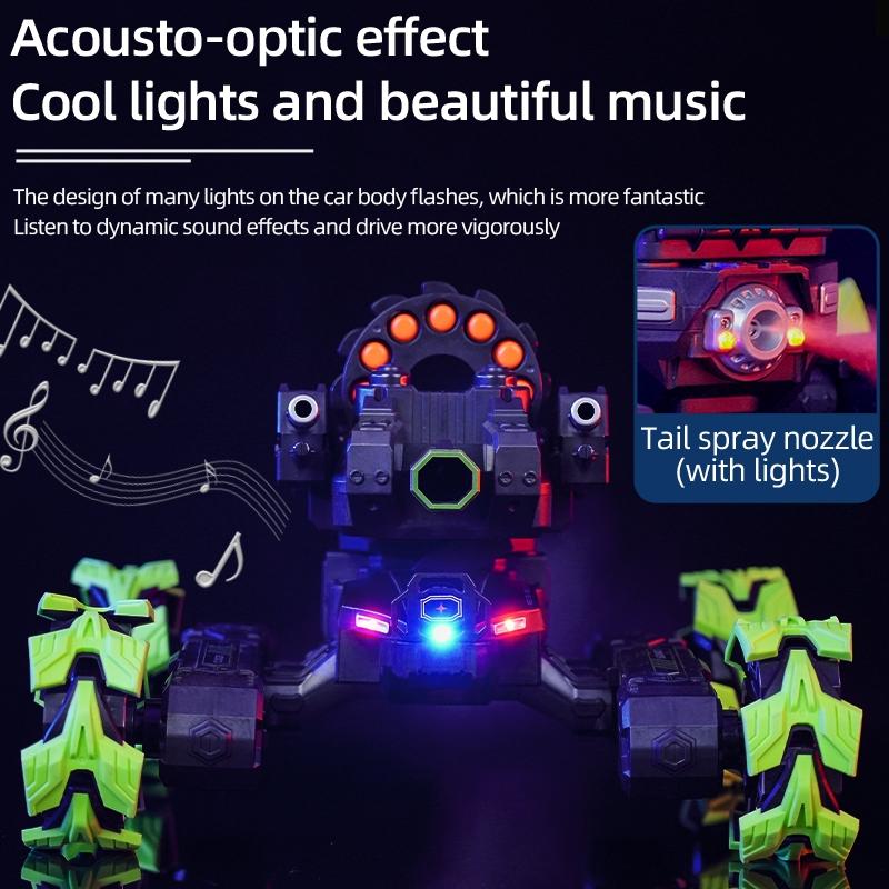 Remote Control Car with Soft Bomb - Four-wheel Battle Blooming Tire Spray - Blue