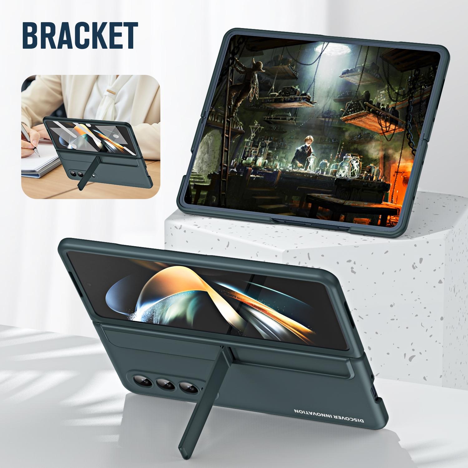 For Samsung Galaxy z Fold4 5G Samsung Galaxy z Fold4 2-in-1 Detachable Folding Case with Holder & Pen Slot - Black