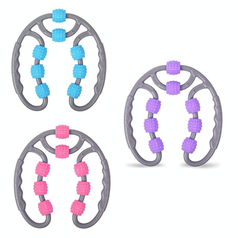 8-Round Yoga Leg Massager Ring-Shaped Roller For Training - Blue
