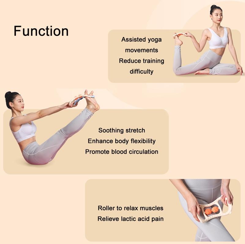 Stretching Yoga Ring With Raised Point Roller - Beige Orange