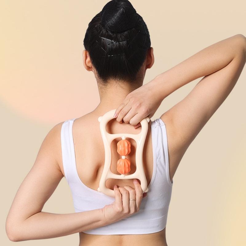 Stretching Yoga Ring With Raised Point Roller - Beige Orange