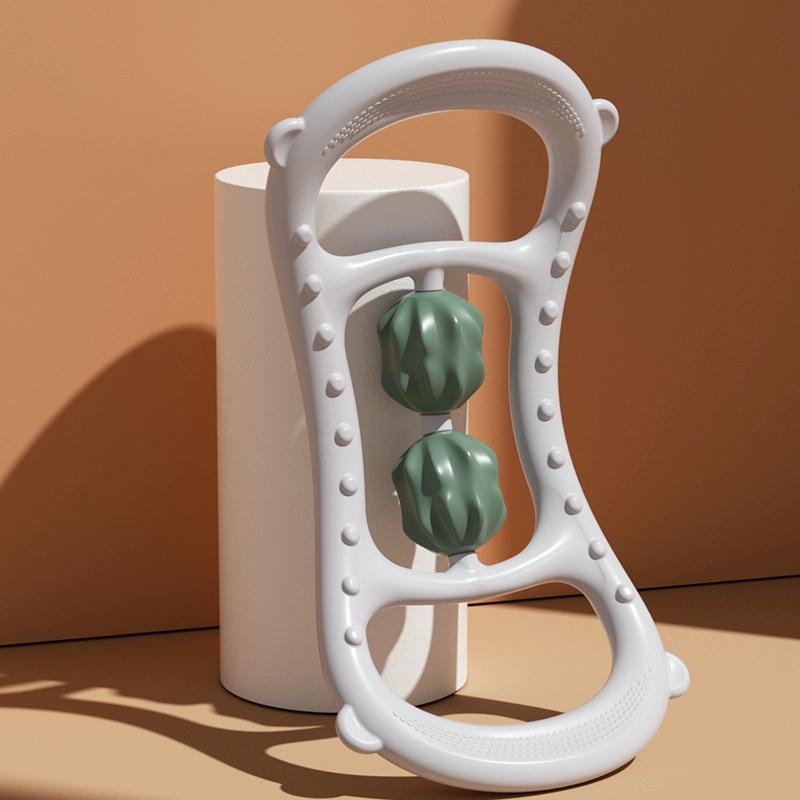 Stretching Yoga Ring With Raised Point Roller - Beige Orange