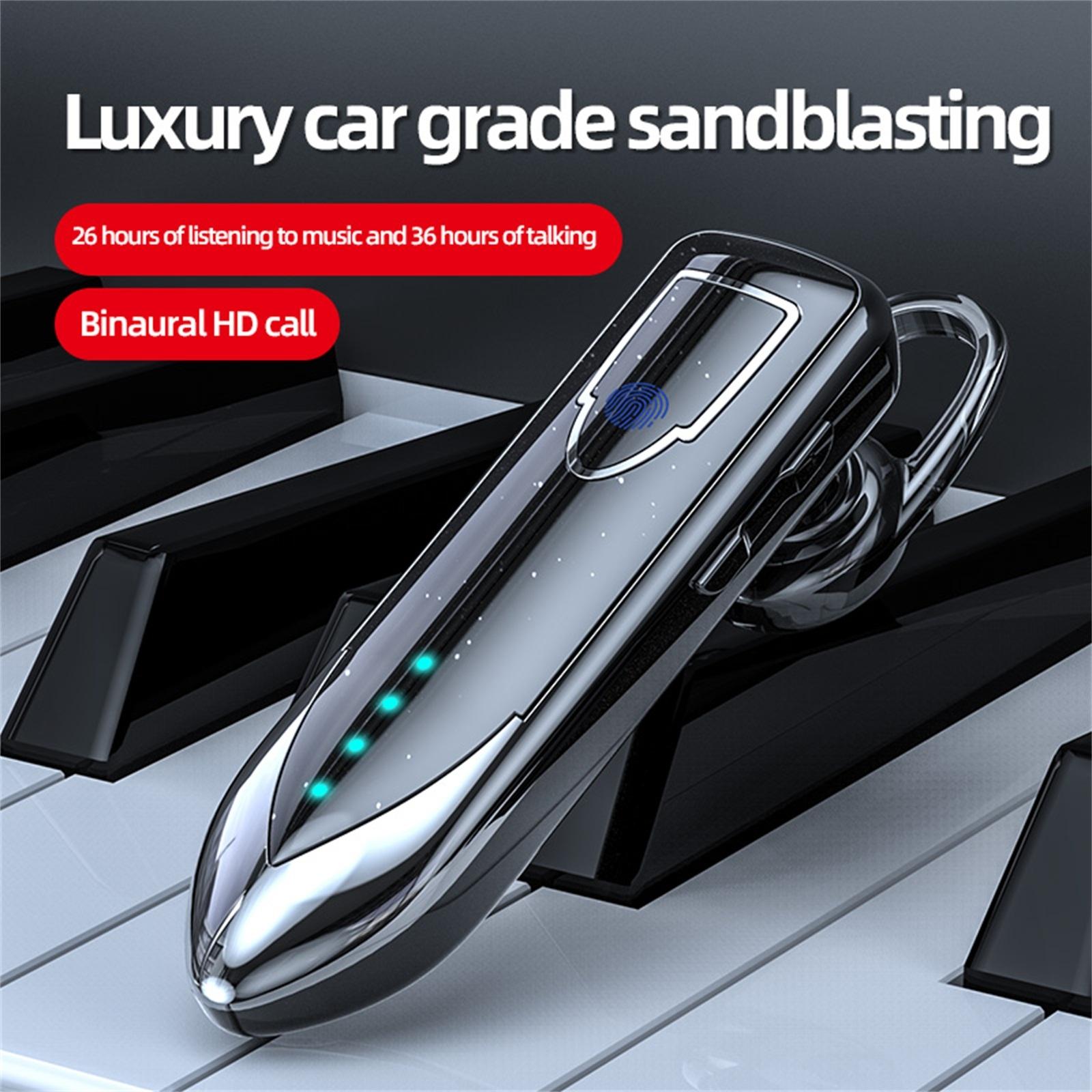 Business Style Bluetooth 5.0 Earphone with Touch Switch - Black