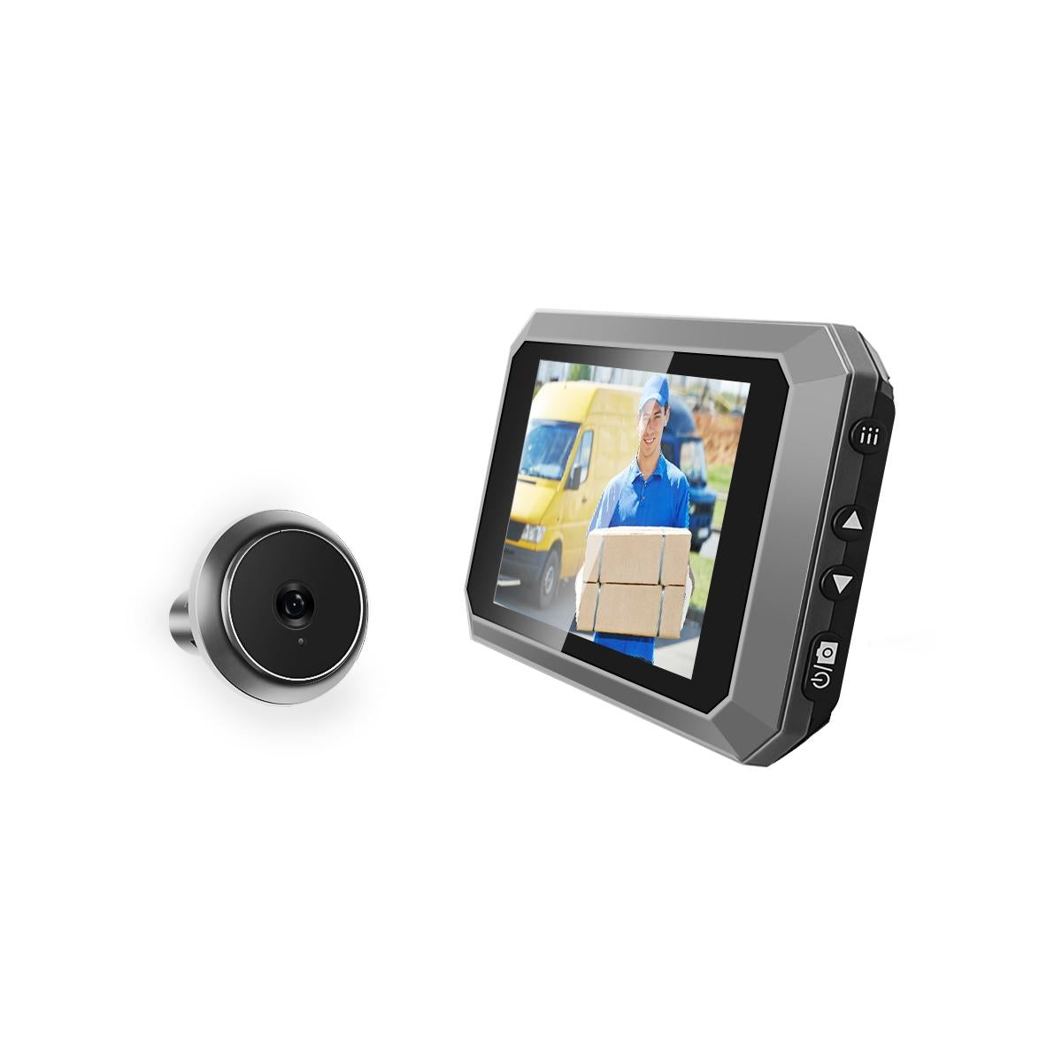 1080P Smart Digital Door Viewer With Night Vision - 3.97 Inch Wide Angle - Black