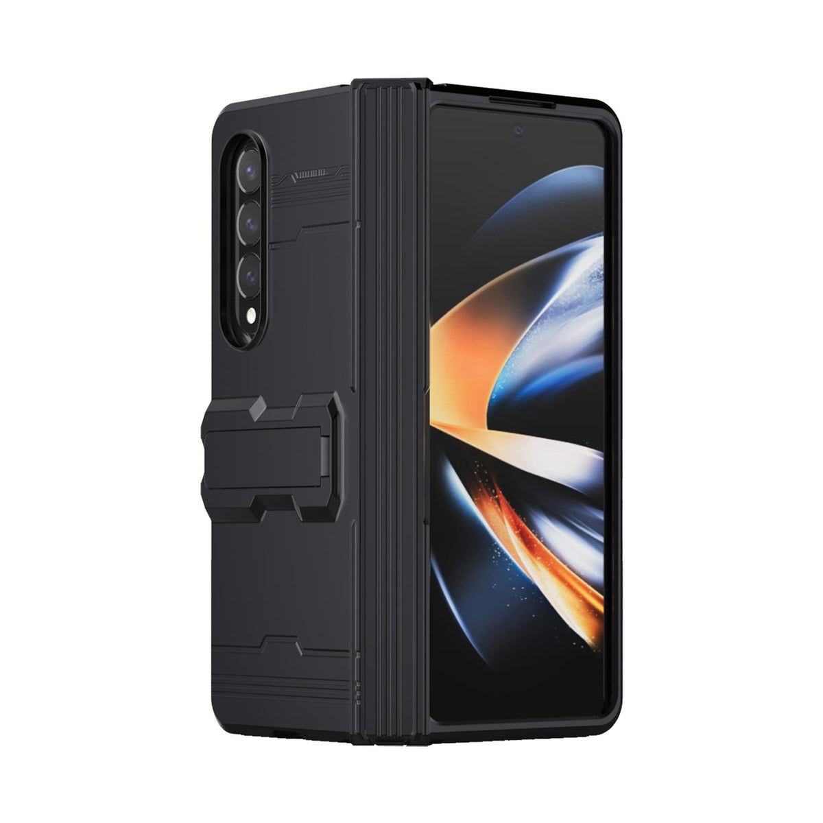 For Samsung Galaxy Z Fold4 5G Anti-Fall King Kong Phone Case - Black